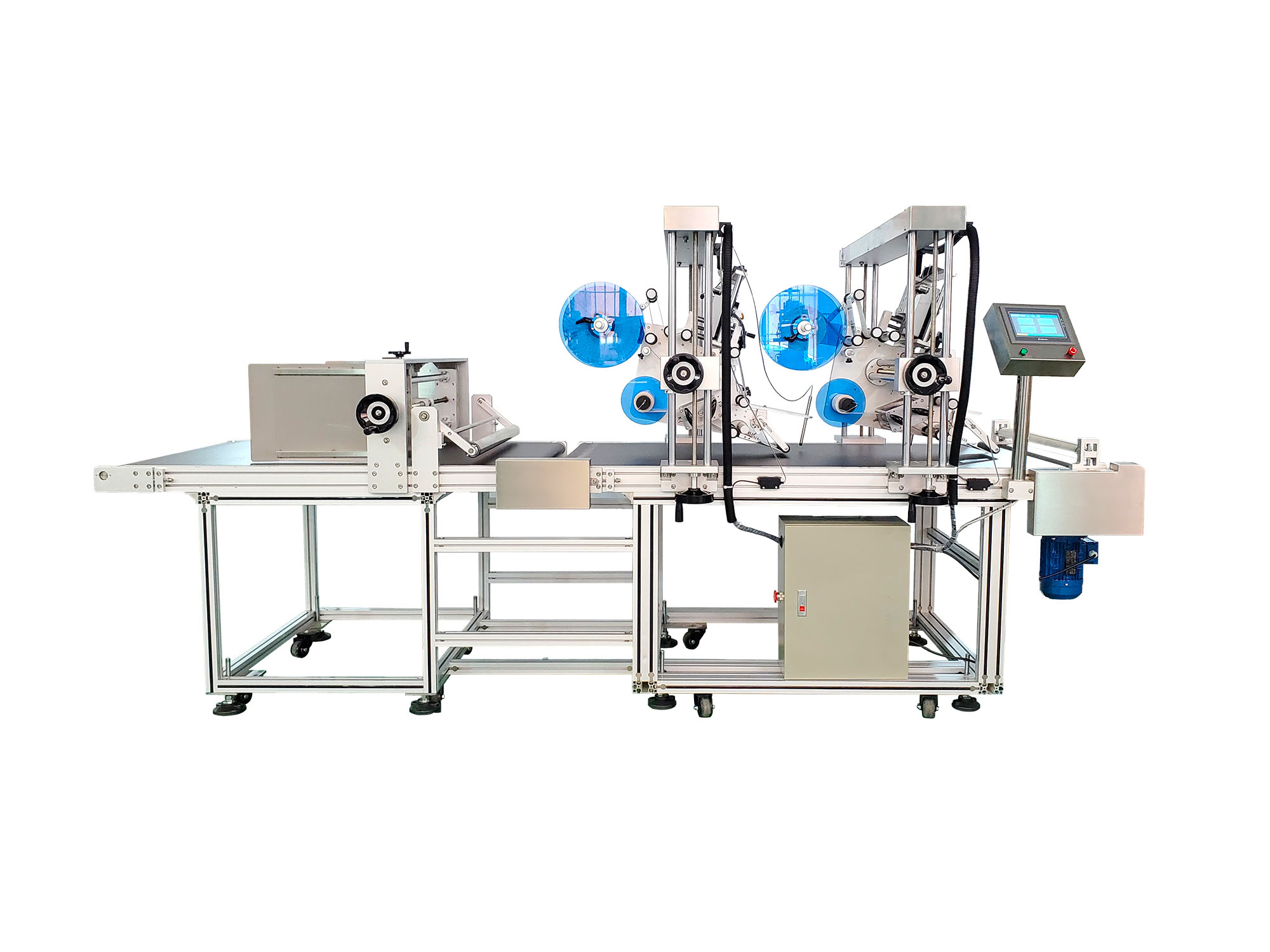 Print and apply labeling on cartons moving through an outbound staging lane