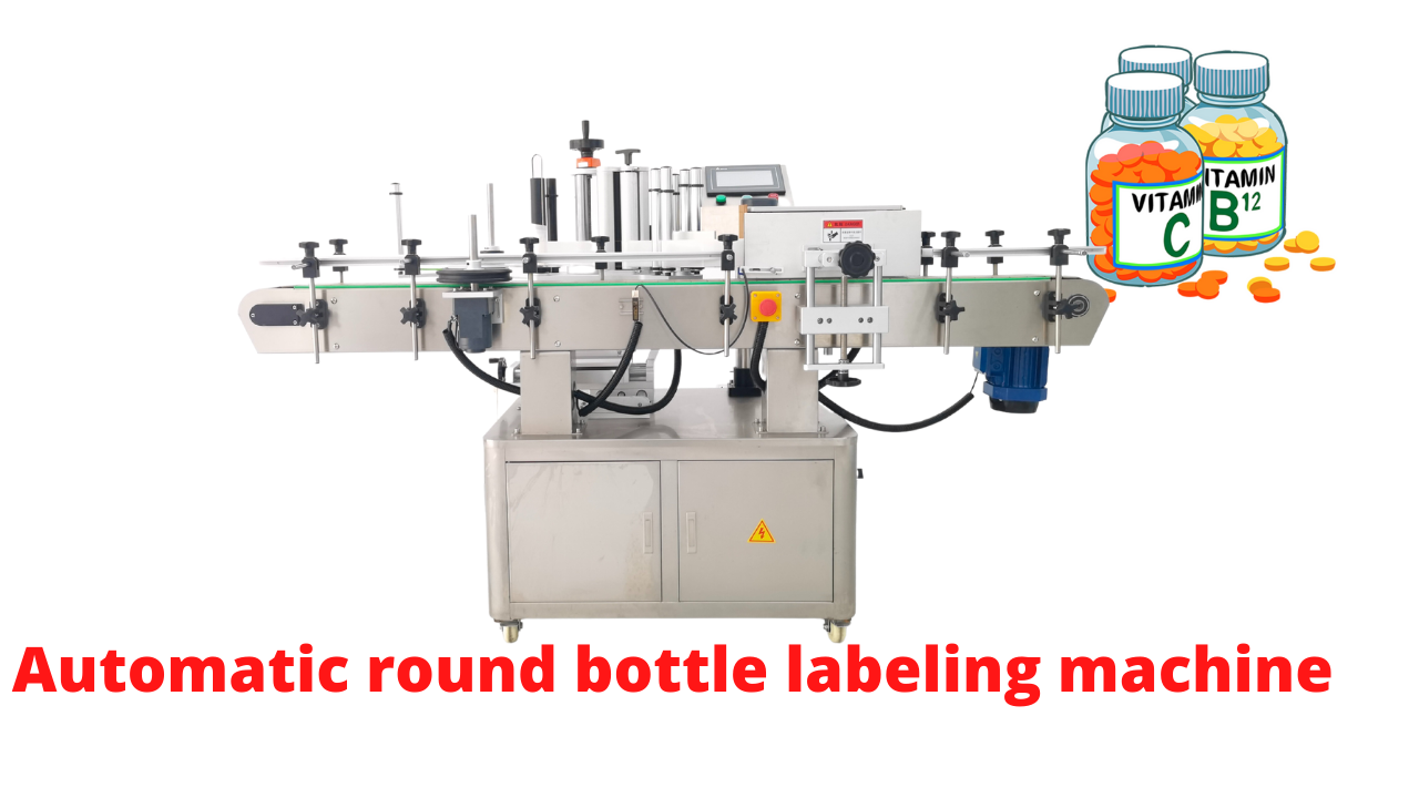 HiPaks T921 inline automatic round bottle labeling machine in our factory